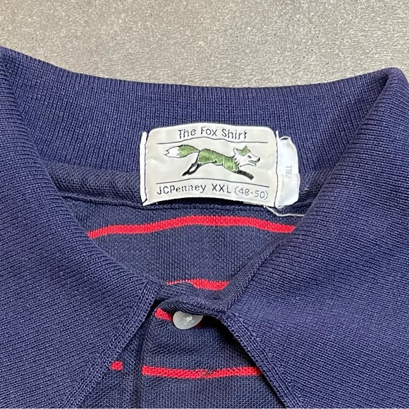 Vintage 1980s JCPenney The Fox Logo Striped Polo Shirt - Picture 4 of 8